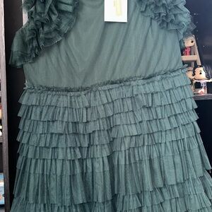 JessaKae Green Ruffled Midi Dress